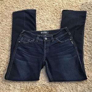 Women’s silver jeans size 29x33 Suki Jeans